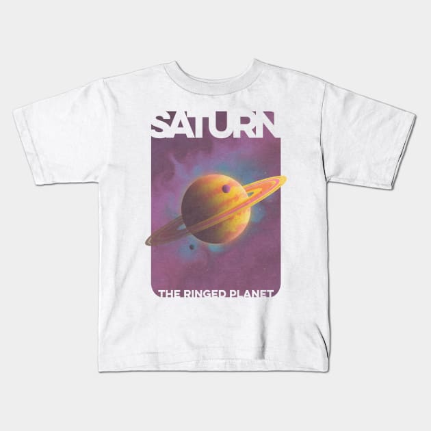 Saturn, The Ringed Planet Kids T-Shirt by JDP Designs